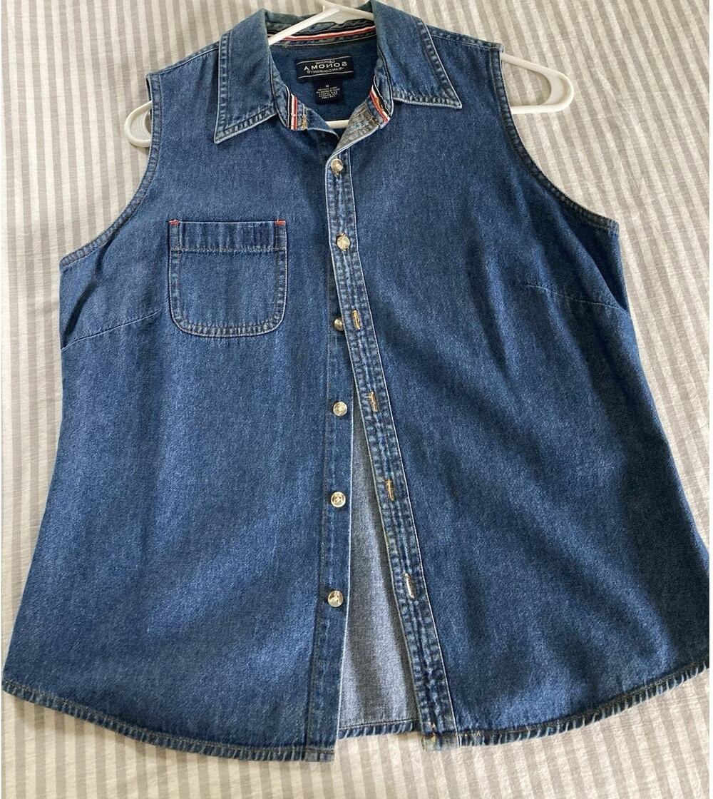 Sonoma Jeans Blue Denim Vest Ladies Medium